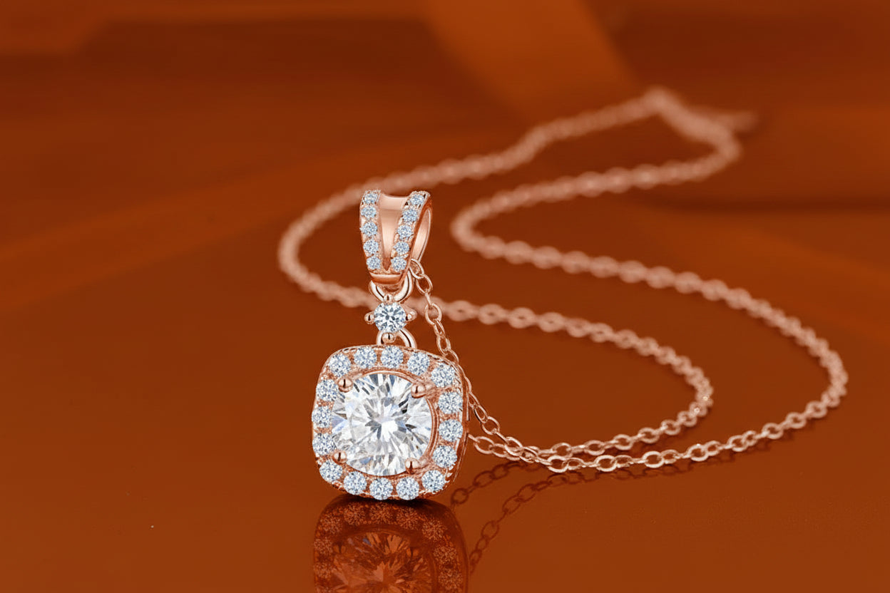 The Royal Cushion Halo Pendant