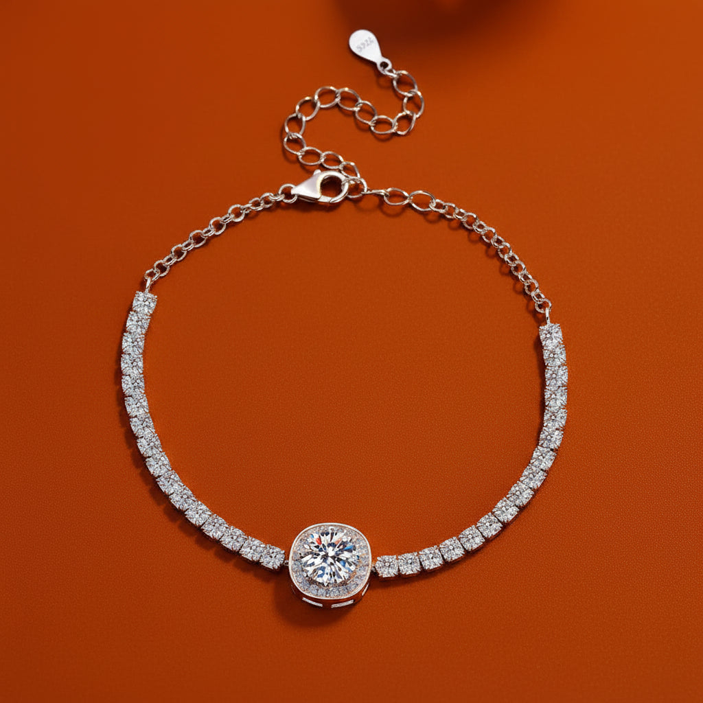 The Reigning Cushion Halo Bracelet