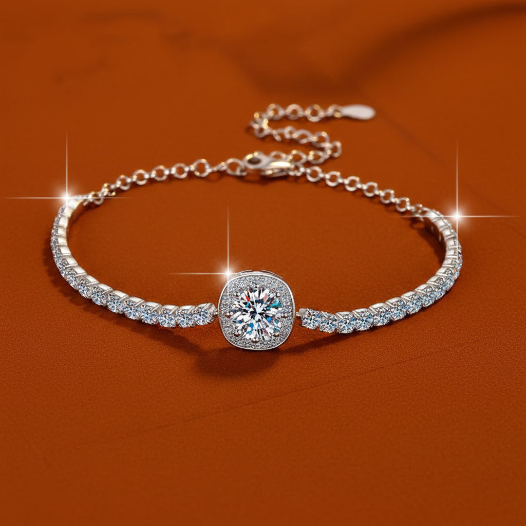 The Reigning Cushion Halo Bracelet