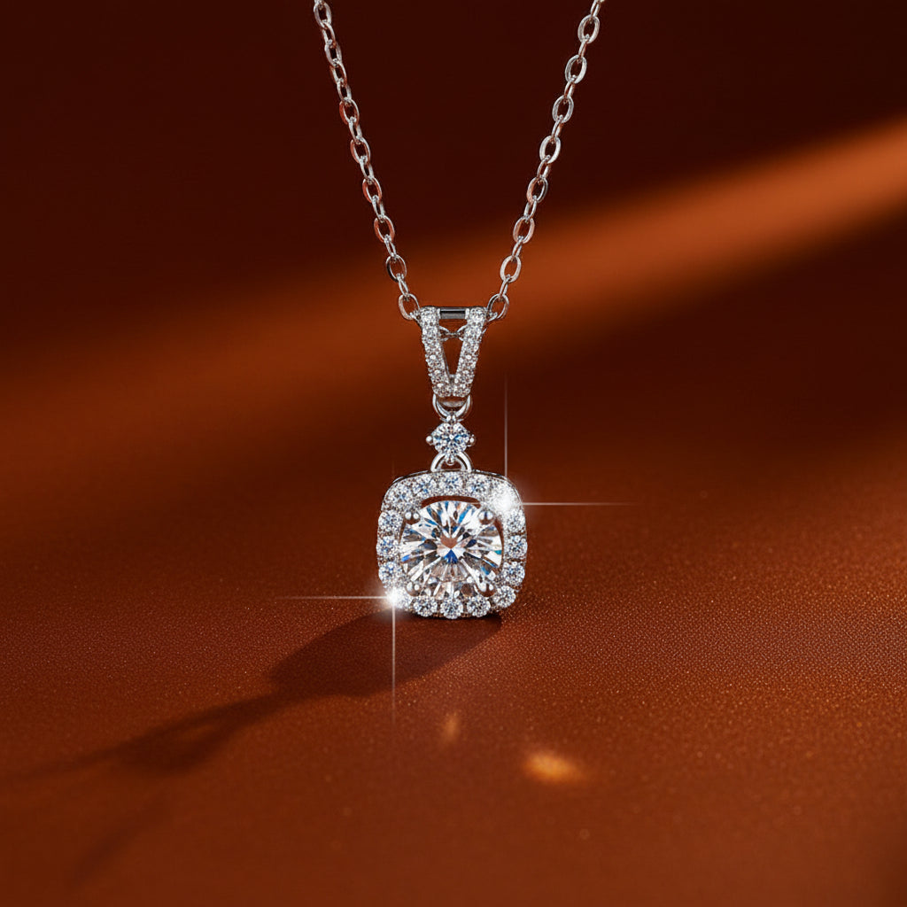 The Royal Cushion Halo Pendant