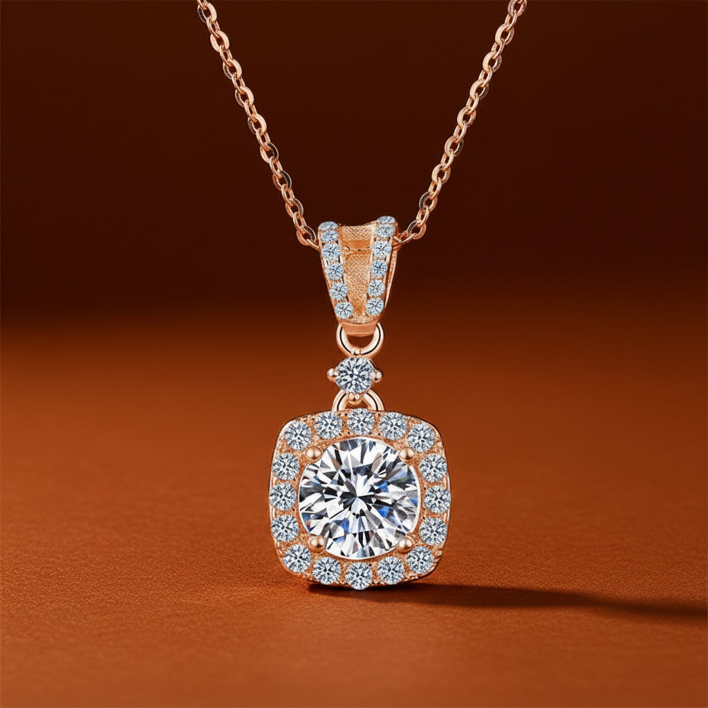 The Royal Cushion Halo Pendant