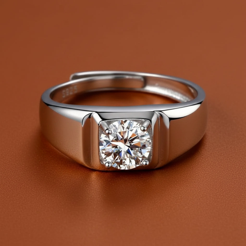 The Apex Solitaire Signet Ring