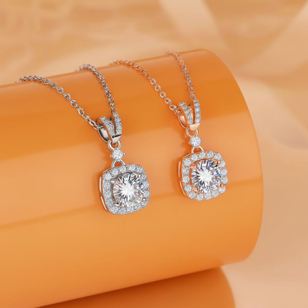 The Royal Cushion Halo Pendant
